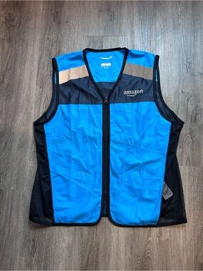 Amazon high visibility vest Sz M/L work uniform blue gray Luly Yang AFV01U
